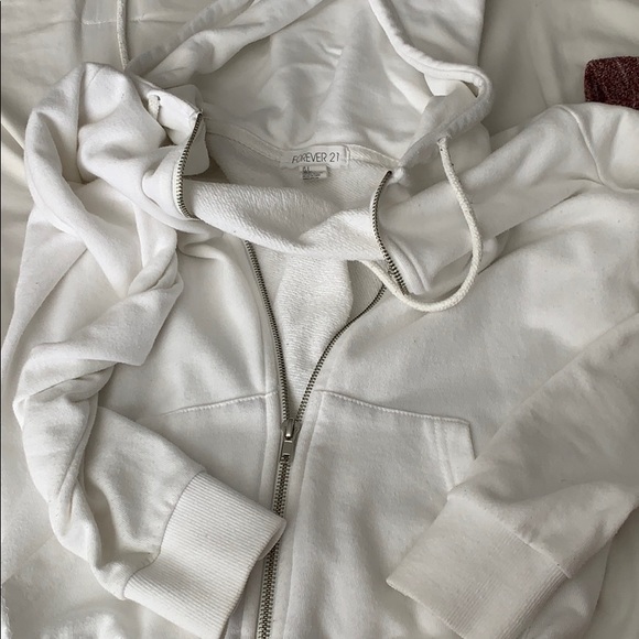 Jackets & Blazers - white zip up hoodie